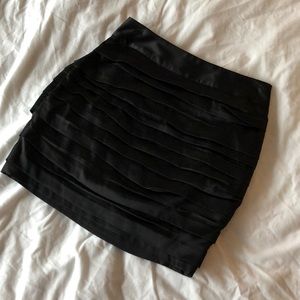 Black ruffled skirt